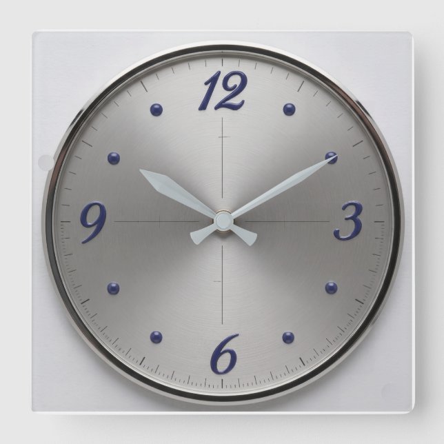 A Modernist Silver Colour Dial Wall Clock (Front)