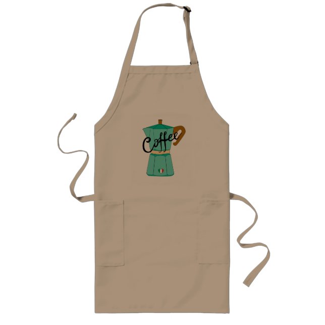 A moka pot of Italian coffee Long Apron (Front)