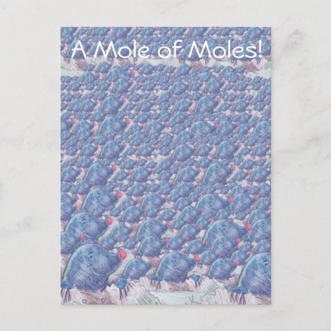 A Mole of Moles Cartoon Avogadro Constant Postcard (Front)