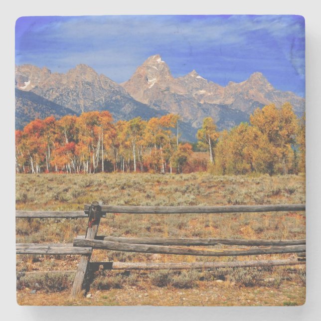 A Moment in Wyoming in Autumn Stone Coaster (Front)