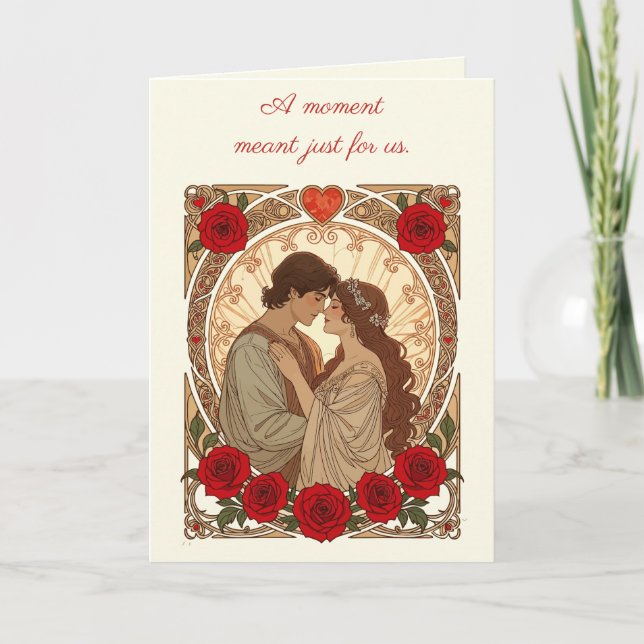 A Moment Meant Just For Us Romantic Art Nouveau  Card (Front)