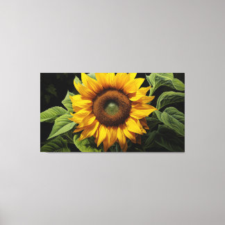 A Moment of Gold Sunflower Digital Illustration Canvas Print