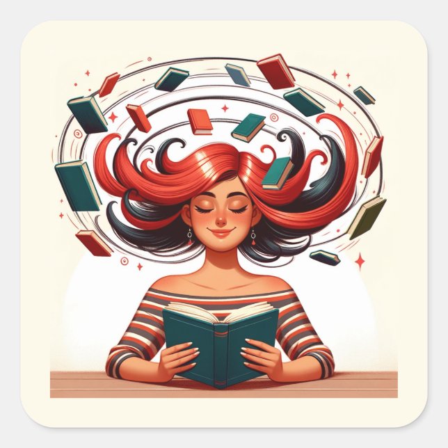 A Moment of Literary Bliss  Square Sticker (Front)