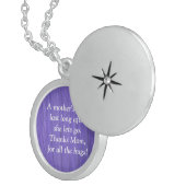 "A MOM'S HUGS LAST LONG AFTER SHE LETS GO" LOCKET (Front Right)