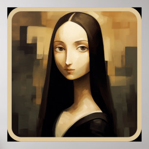 A Mona Lisa reimagined, a classic but also new. Poster