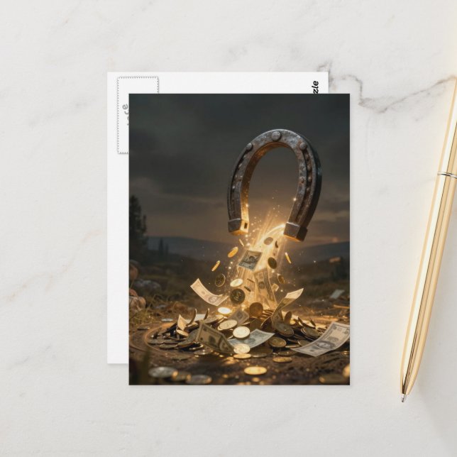 A Money Magnet AI Art Postcard (Front/Back In Situ)