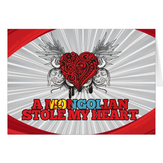 A Mongolian Stole my Heart Card