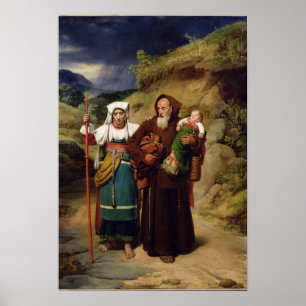 A Monk Helping a Pilgrim Poster
