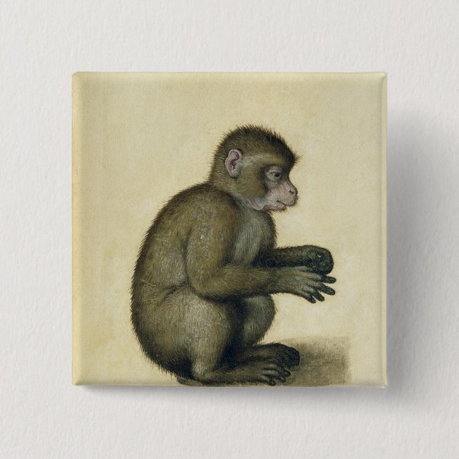 A Monkey 15 Cm Square Badge (Front)
