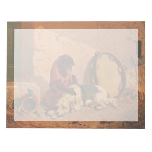 A Monkey And A Dog With A Large Tambourine Notepad