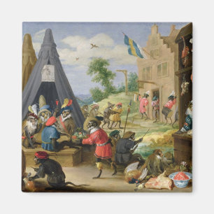 A Monkey Encampment Magnet