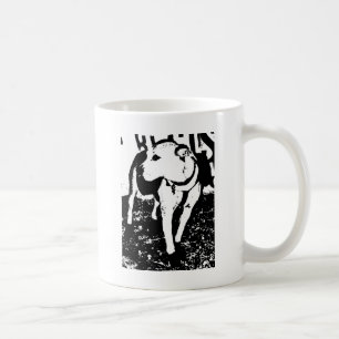 A monochromatic mixed breed Pitbull puppy dog Coffee Mug
