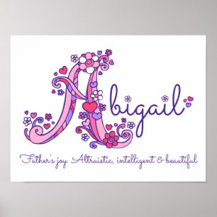 A monogram art Abigail girls name meaning poster