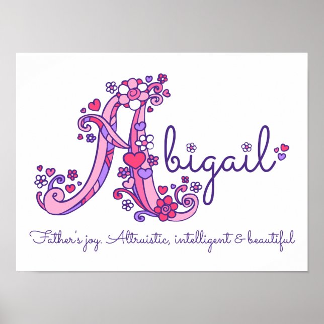 A monogram art Abigail girls name meaning poster (Front)