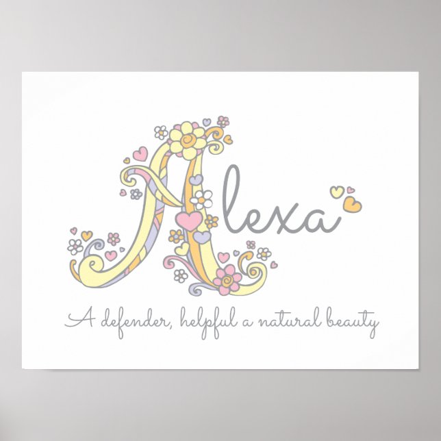 A monogram art Alexa girls name meaning poster (Front)