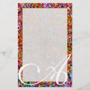 A Monogram "Colourful Bubbles" Fine Lined Stationery