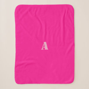 A Monogram Dark Pink Fleece Blanket