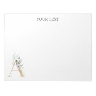 A Monogram Floral Personalised Notepad