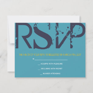 A Monogram Initials Bar Bat Mitzvah Reply Card