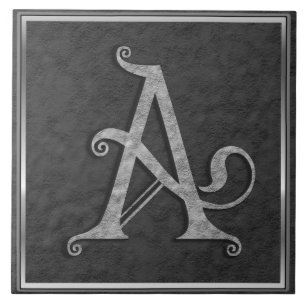 A Monogram "Mediaeval Grey Stone" Ceramic Tile