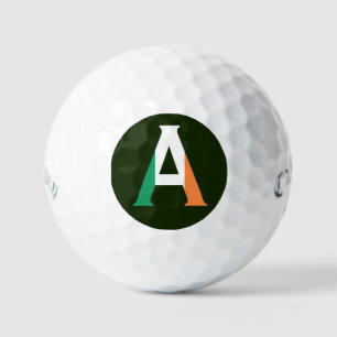 A Monogram overlaid on Irish Flag css gbcnt Golf Balls