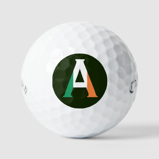 A Monogram overlaid on Irish Flag css gbcnt Golf Balls (Front)