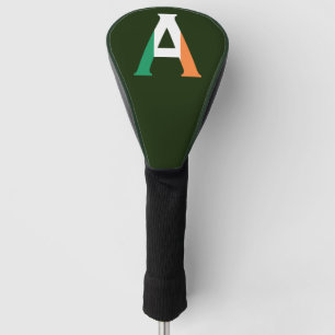 A Monogram overlaid on Irish Flag dccnt Golf Head Cover