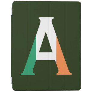 A Monogram overlaid on Irish Flag ipacnt iPad Cover