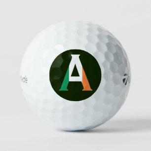 A Monogram overlaid on Irish Flag tmtp5 gbcnt Golf Balls