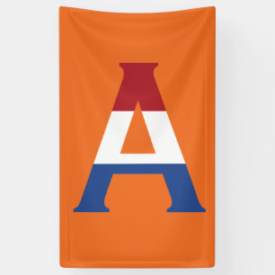 A Monogram overlaid on NLD flag on or bnrcnt Banner