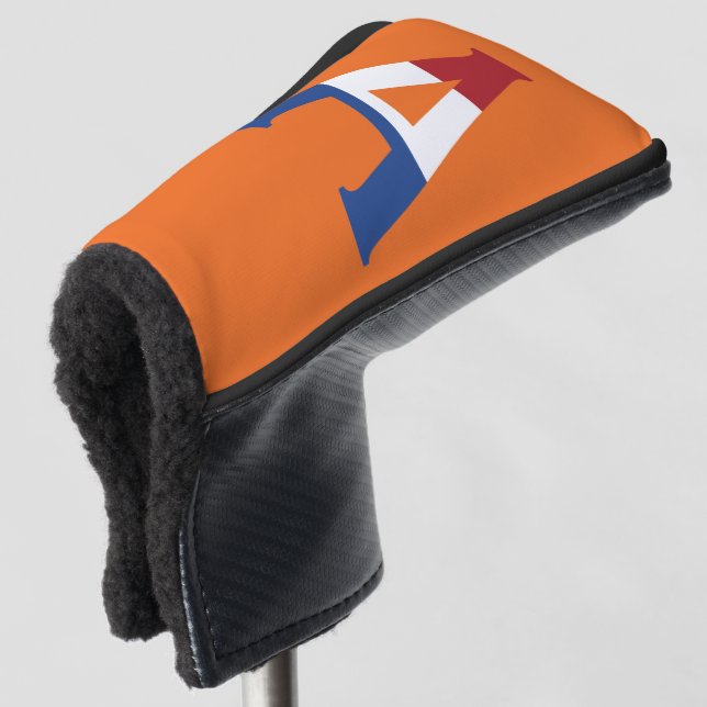 A Monogram overlaid on NLD Flag on or pccn Golf Head Cover (3/4 Front)