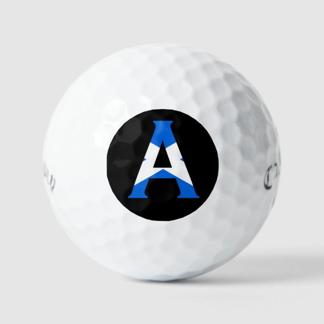A Monogram overlaid on Scottish Flag css gbcnt Golf Balls (Front)