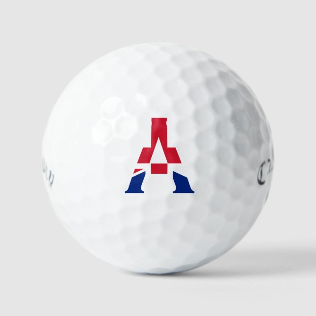 A Monogram overlaid on Union Jack Flag css gbcnt Golf Balls (Front)