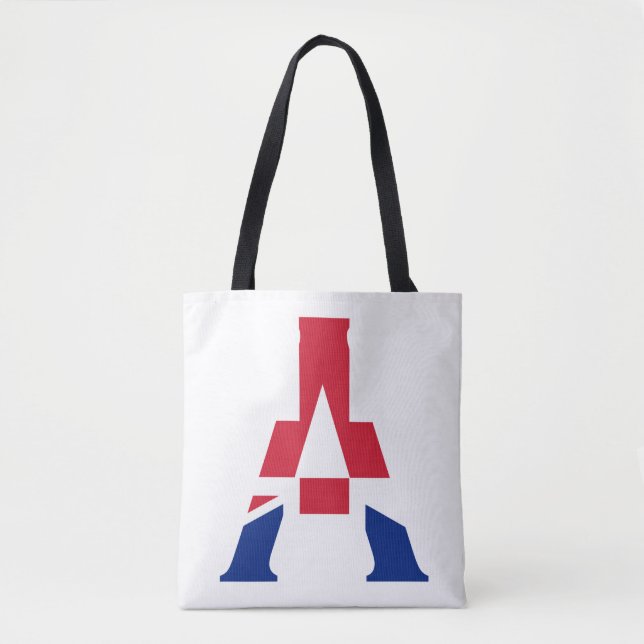A Monogram overlaid on Union Jack Flag stcnt Tote Bag (Front)