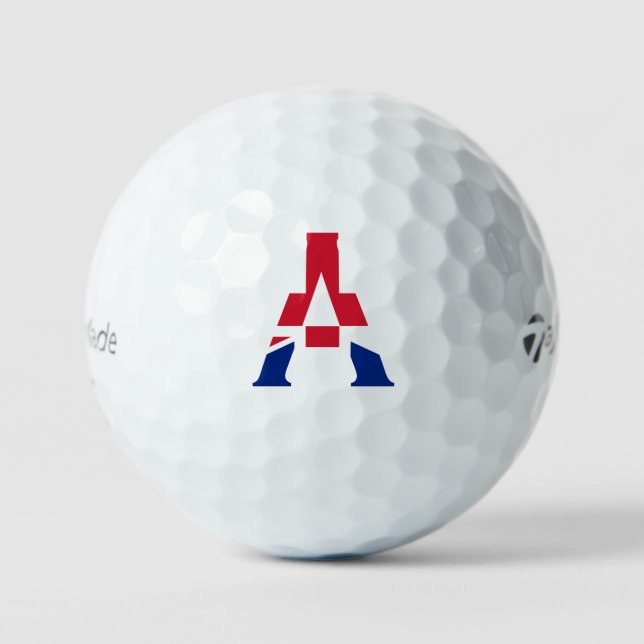 A Monogram overlaid on Union Jack Flag tmtp5 gbcnt Golf Balls (Front)
