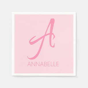 A Monogram Personalised Pink Napkin