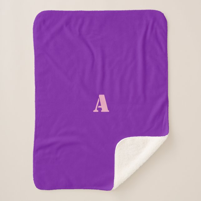 A Monogram Purple Fleece Blanket (Front)