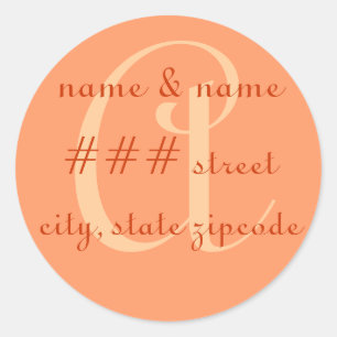 "A" monogram return address label - perzonalize
