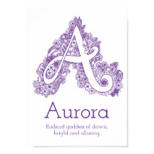 A monogram tangle art Aurora name meaning