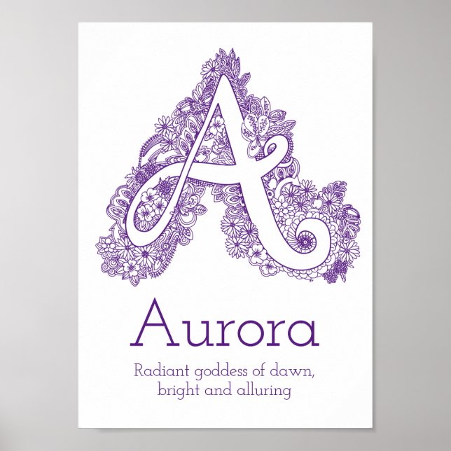 A monogram tangle art Aurora name meaning Poster (Front)