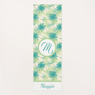 A Monogrammed Tropical Summer Yoga Mat