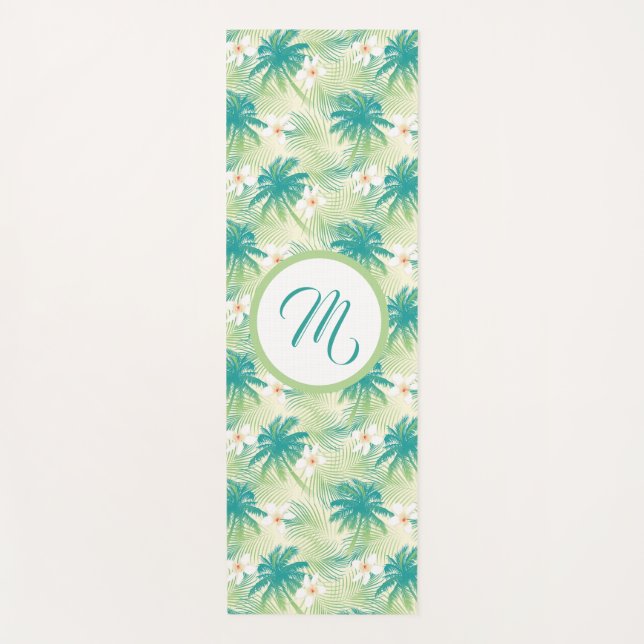 A Monogrammed Tropical Summer Yoga Mat (Front)