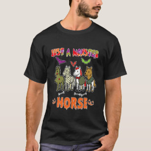 A Monster Halloween Group Horses Cosplay Zombies M T-Shirt