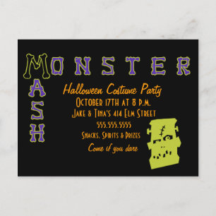 A Monster Mash Invitation Postcard