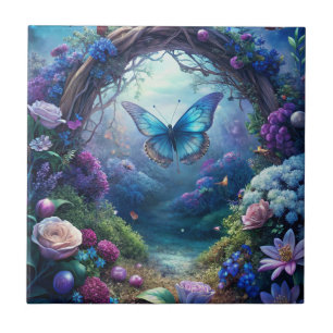 A Moonlit Butterfly Tile