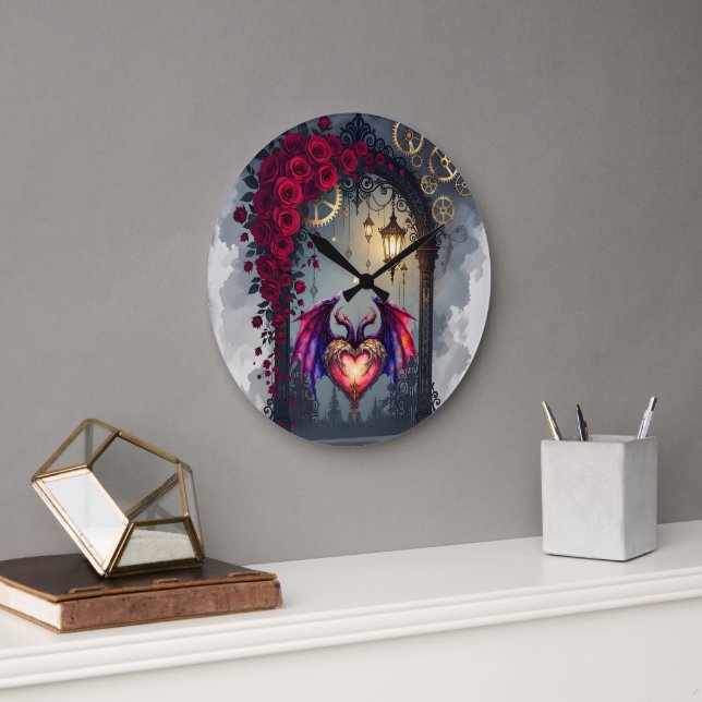 A Moonlit Invitation –Love Turns the Gears of Time Large Clock (Office)