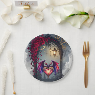 A Moonlit Invitation –Love Turns the Gears of Time Paper Plate