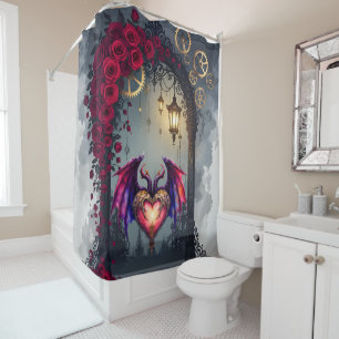 A Moonlit Invitation –Love Turns the Gears of Time Shower Curtain