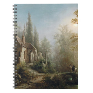 A Moonlit Night Over a Chapel and Riders - Rieger Notebook