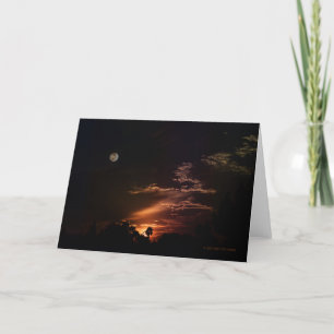"A Moon's Sunset" Greeting Card